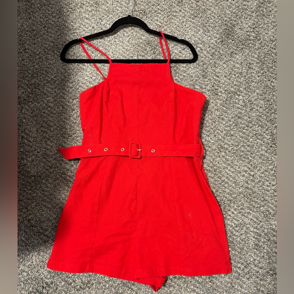 Kittenish Vibrant Red Romper XL